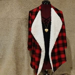 No boundaries Plaid Shrug with Tank Top